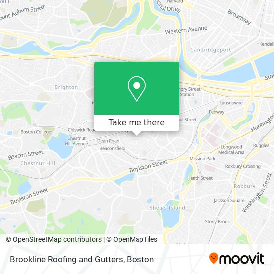 Mapa de Brookline Roofing and Gutters