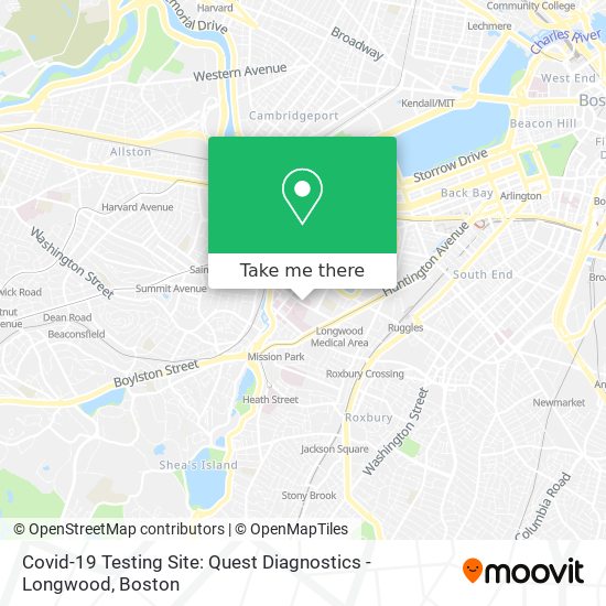 Mapa de Covid-19 Testing Site: Quest Diagnostics - Longwood