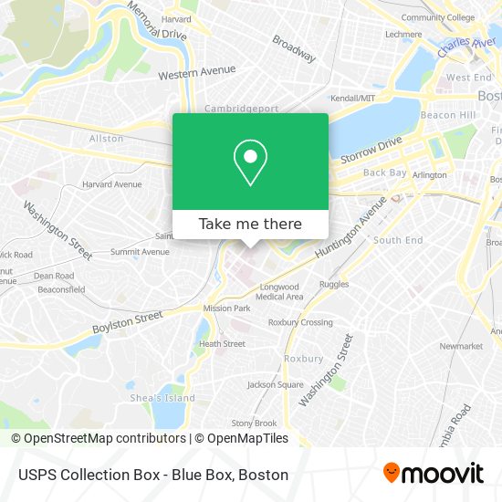 USPS Collection Box - Blue Box map