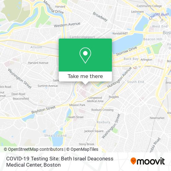 COVID-19 Testing Site: Beth Israel Deaconess Medical Center map