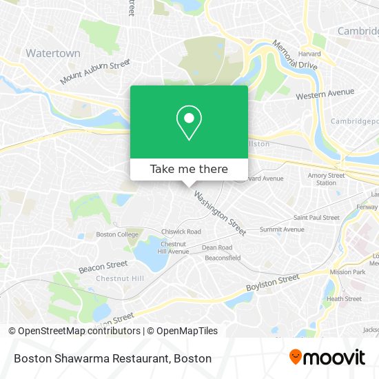 Mapa de Boston Shawarma Restaurant