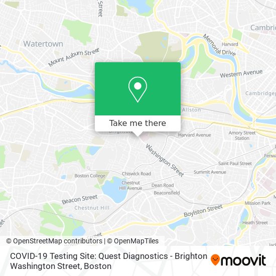 Mapa de COVID-19 Testing Site: Quest Diagnostics - Brighton Washington Street