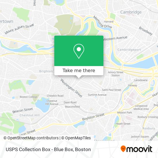 Mapa de USPS Collection Box - Blue Box