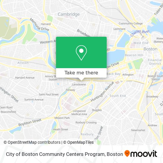 Mapa de City of Boston Community Centers Program