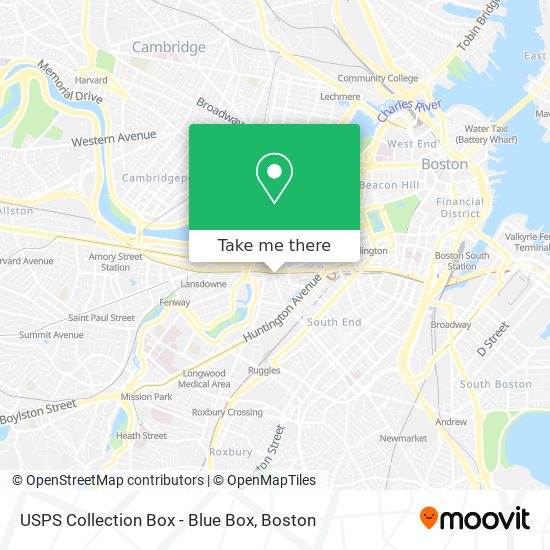 Mapa de USPS Collection Box - Blue Box