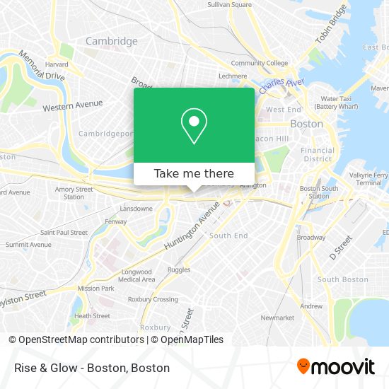 Mapa de Rise & Glow - Boston