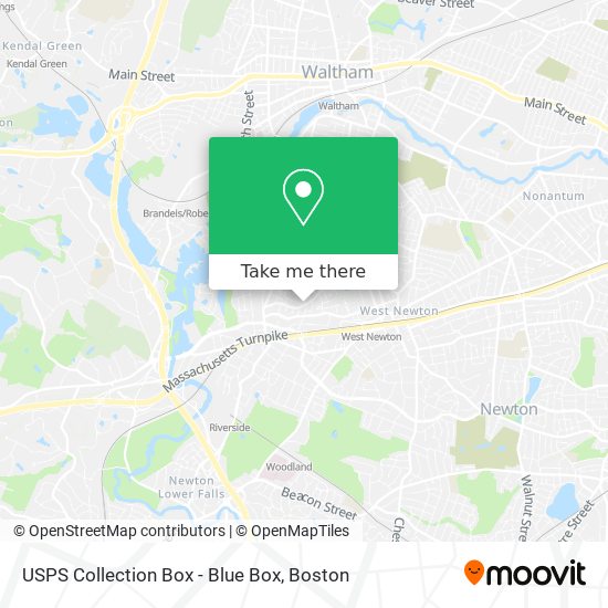 Mapa de USPS Collection Box - Blue Box