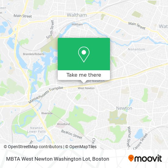 Mapa de MBTA West Newton Washington Lot