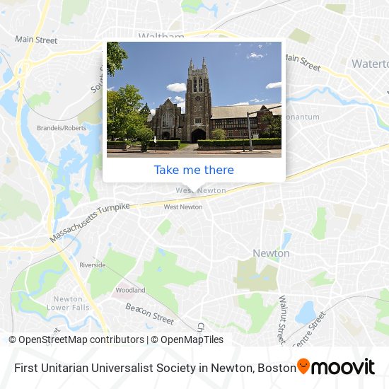 First Unitarian Universalist Society in Newton map