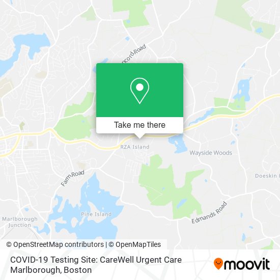 COVID-19 Testing Site: CareWell Urgent Care Marlborough map