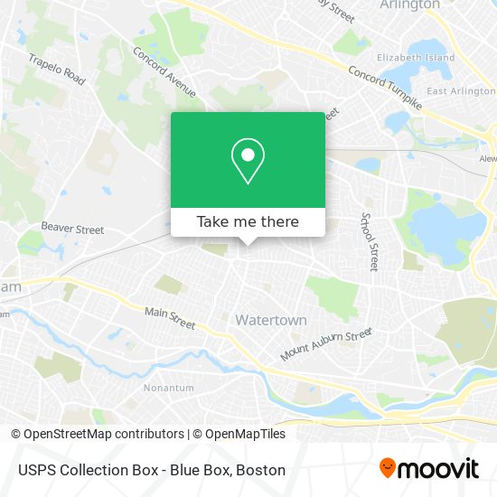 Mapa de USPS Collection Box - Blue Box