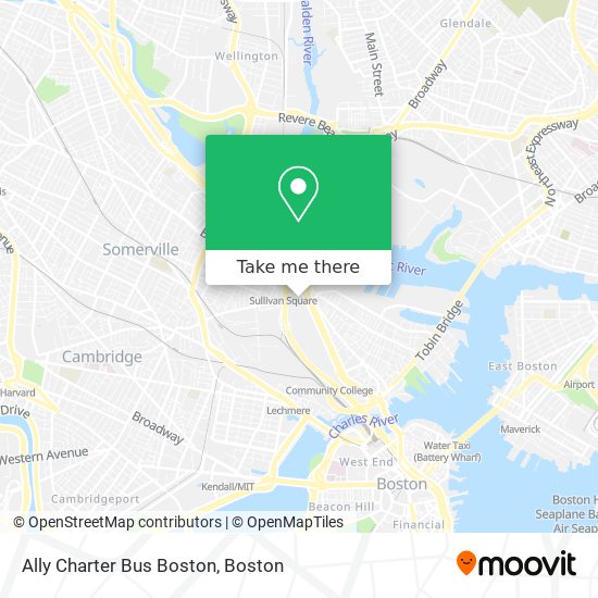 Ally Charter Bus Boston map