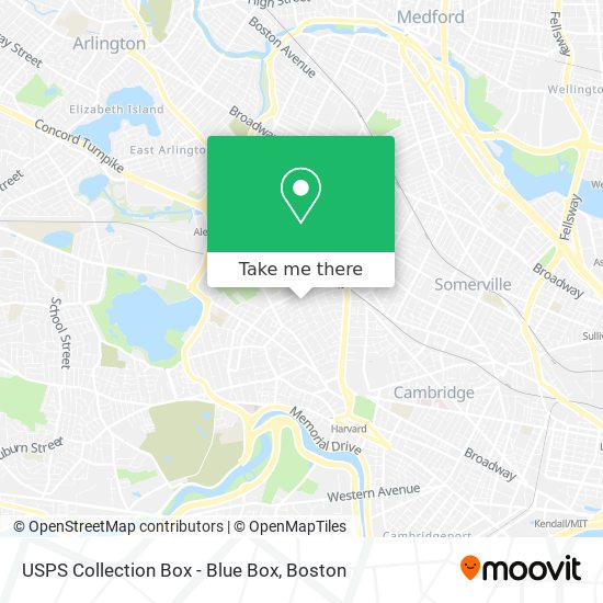 Mapa de USPS Collection Box - Blue Box