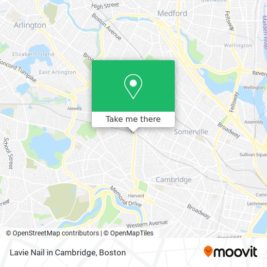 Lavie Nail in Cambridge map