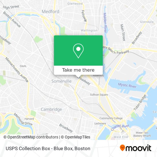 Mapa de USPS Collection Box - Blue Box