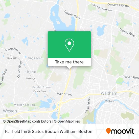 Mapa de Fairfield Inn & Suites Boston Waltham