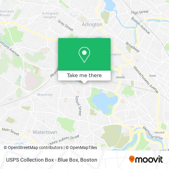 Mapa de USPS Collection Box - Blue Box