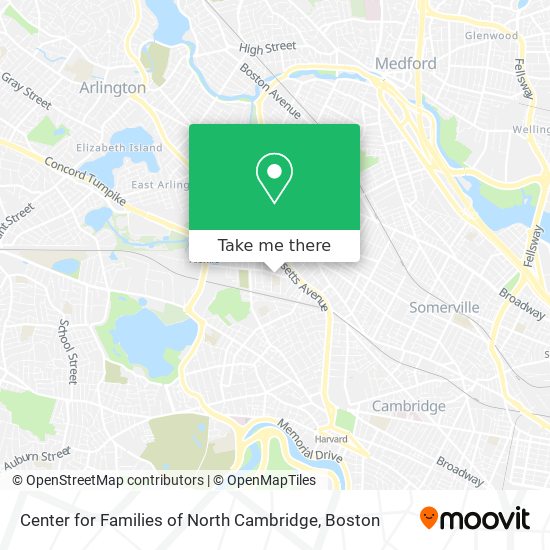 Mapa de Center for Families of North Cambridge