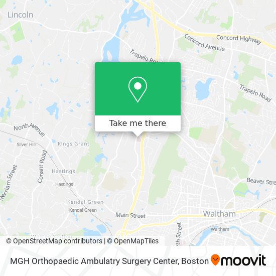 MGH Orthopaedic Ambulatry Surgery Center map