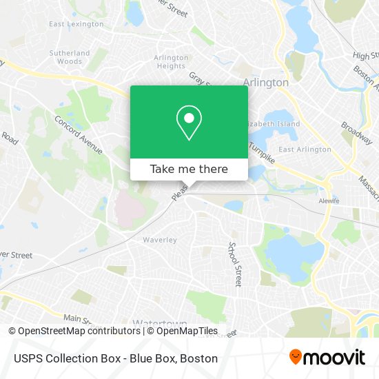 Mapa de USPS Collection Box - Blue Box