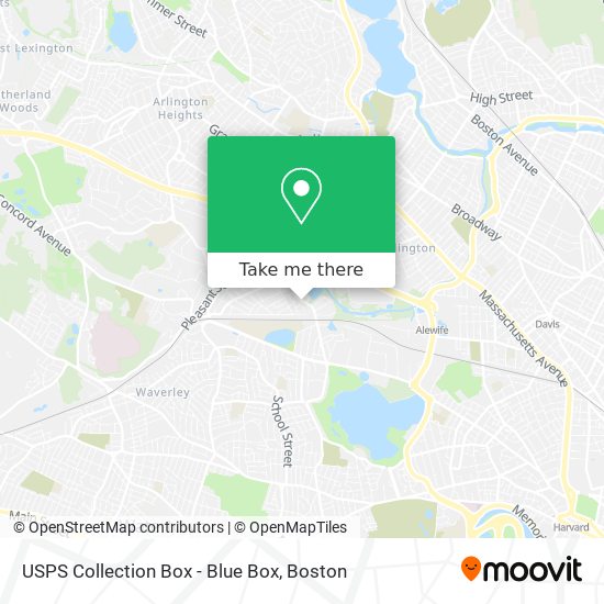 Mapa de USPS Collection Box - Blue Box