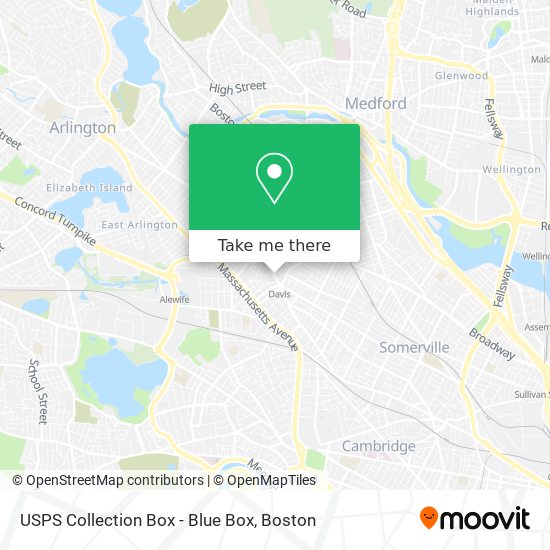 Mapa de USPS Collection Box - Blue Box