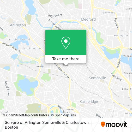 Servpro of Arlington Somerville & Charlestown map