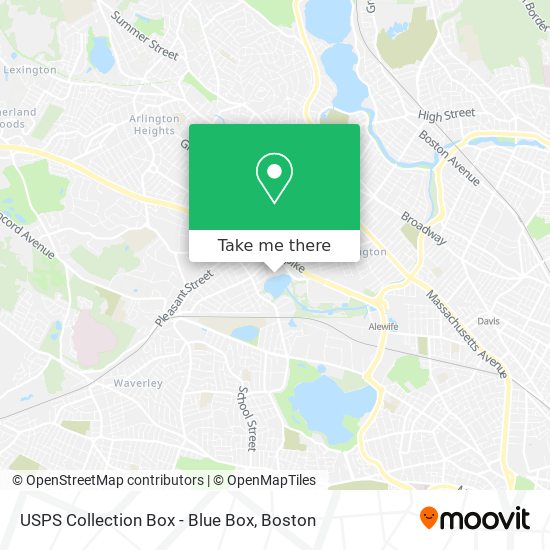 Mapa de USPS Collection Box - Blue Box