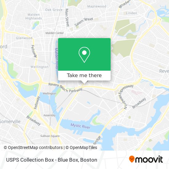 Mapa de USPS Collection Box - Blue Box