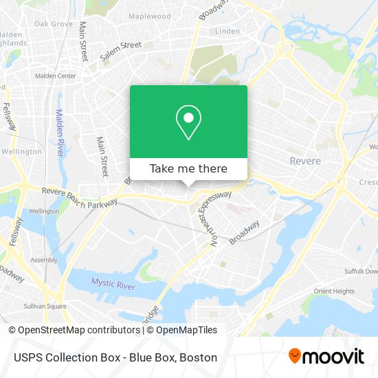 Mapa de USPS Collection Box - Blue Box