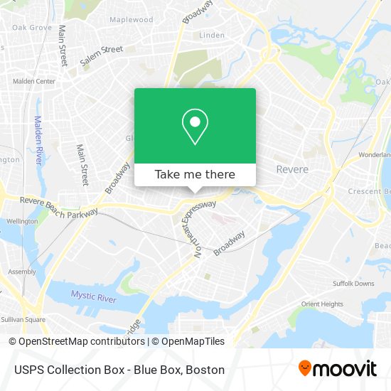 Mapa de USPS Collection Box - Blue Box