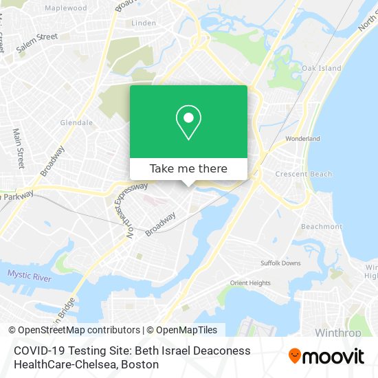 COVID-19 Testing Site: Beth Israel Deaconess HealthCare-Chelsea map