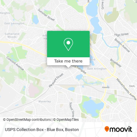 Mapa de USPS Collection Box - Blue Box