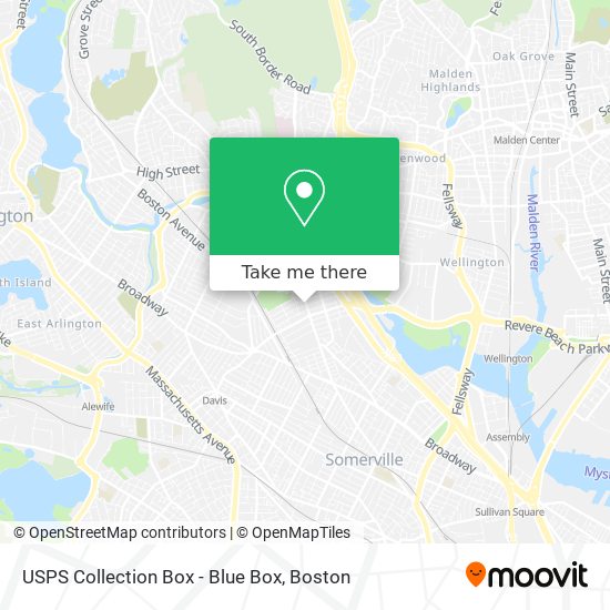 Mapa de USPS Collection Box - Blue Box