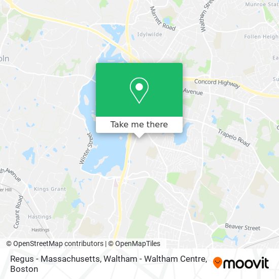 Regus - Massachusetts, Waltham - Waltham Centre map