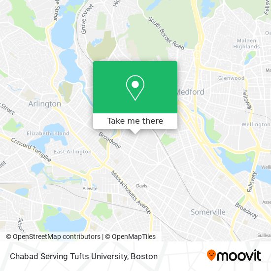 Chabad Serving Tufts University map