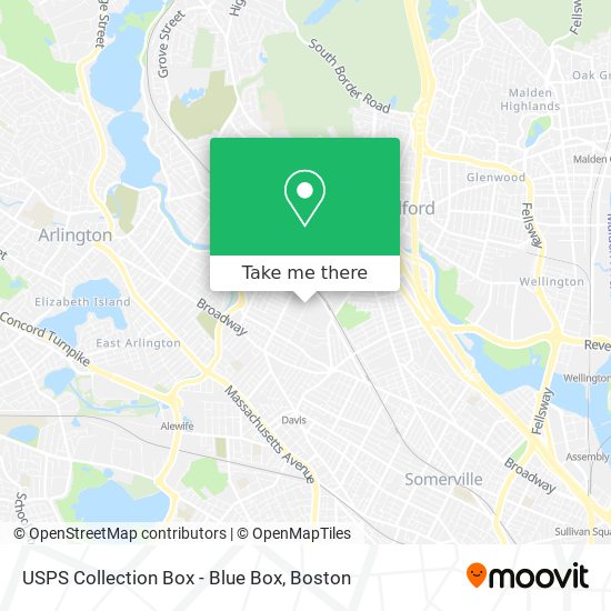 Mapa de USPS Collection Box - Blue Box