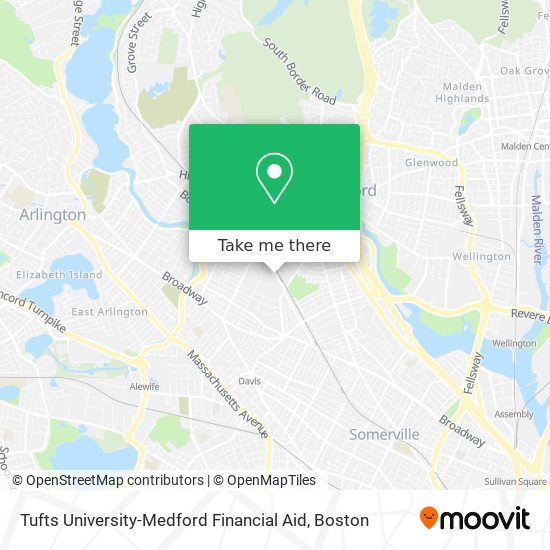 Mapa de Tufts University-Medford Financial Aid