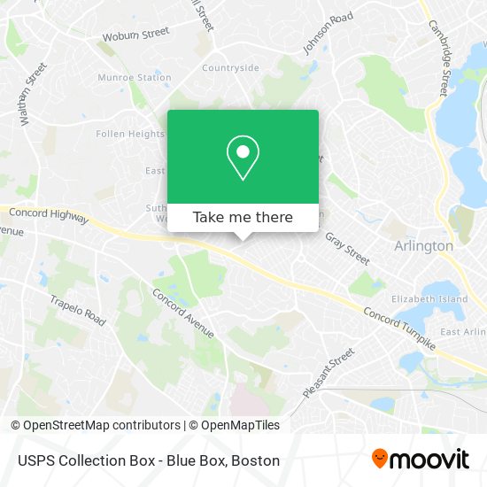 Mapa de USPS Collection Box - Blue Box