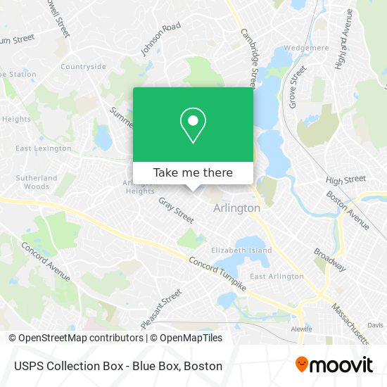 USPS Collection Box - Blue Box map