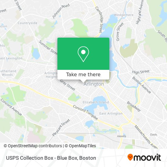 USPS Collection Box - Blue Box map