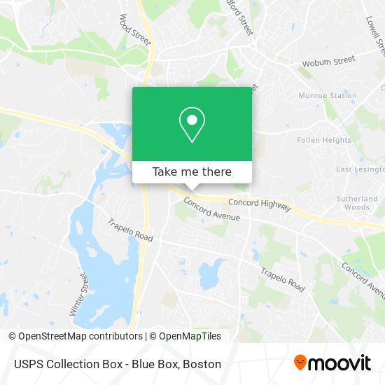 Mapa de USPS Collection Box - Blue Box