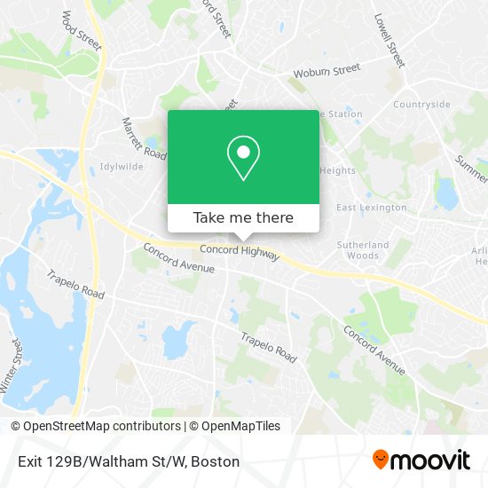 Exit 129B/Waltham St/W map