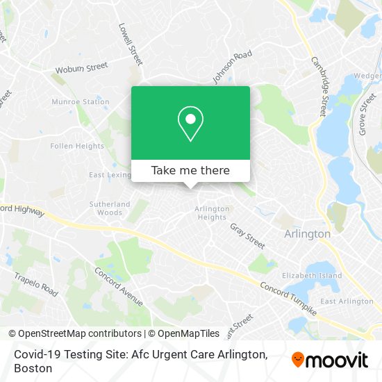Mapa de Covid-19 Testing Site: Afc Urgent Care Arlington