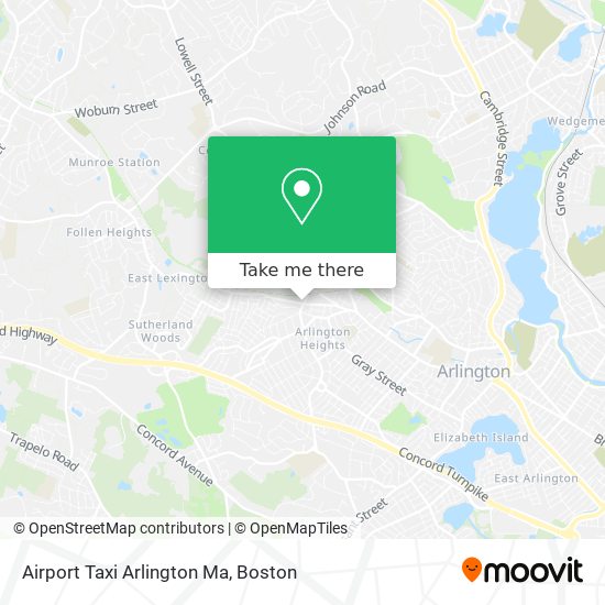 Mapa de Airport Taxi Arlington Ma