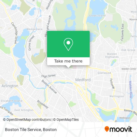 Mapa de Boston Tile Service