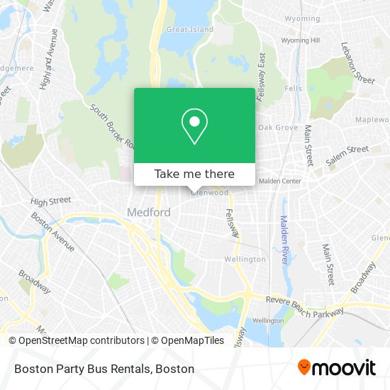 Boston Party Bus Rentals map