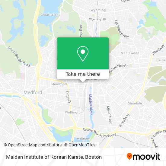 Mapa de Malden Institute of Korean Karate