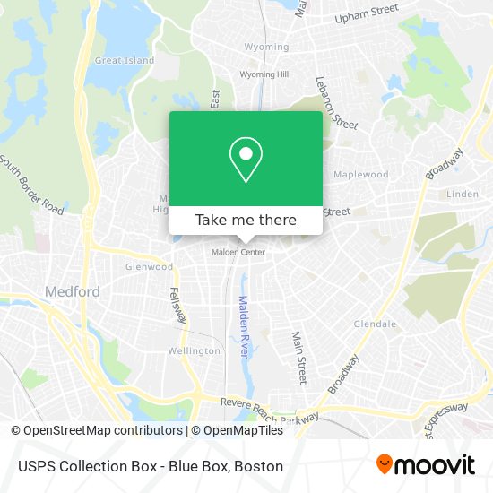 Mapa de USPS Collection Box - Blue Box