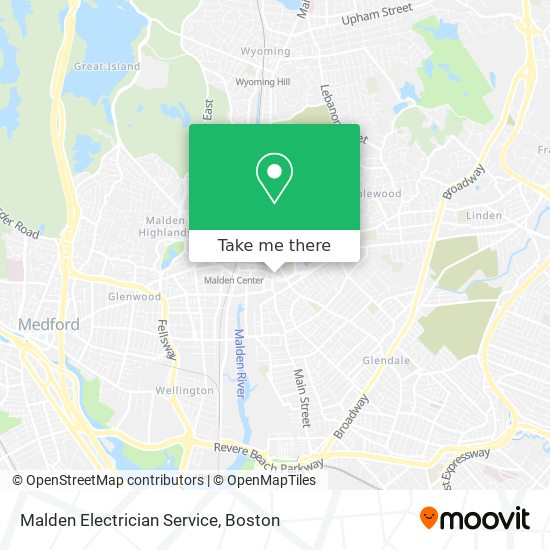 Mapa de Malden Electrician Service